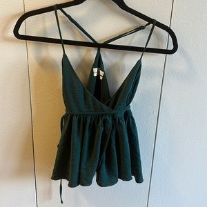 Urban Outfitters green tie tank